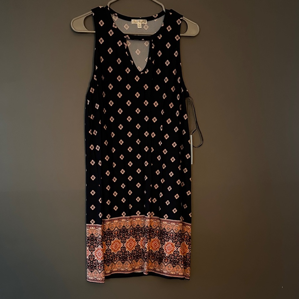 Nine Britton Blue and Orange Geometric Mini Dress
